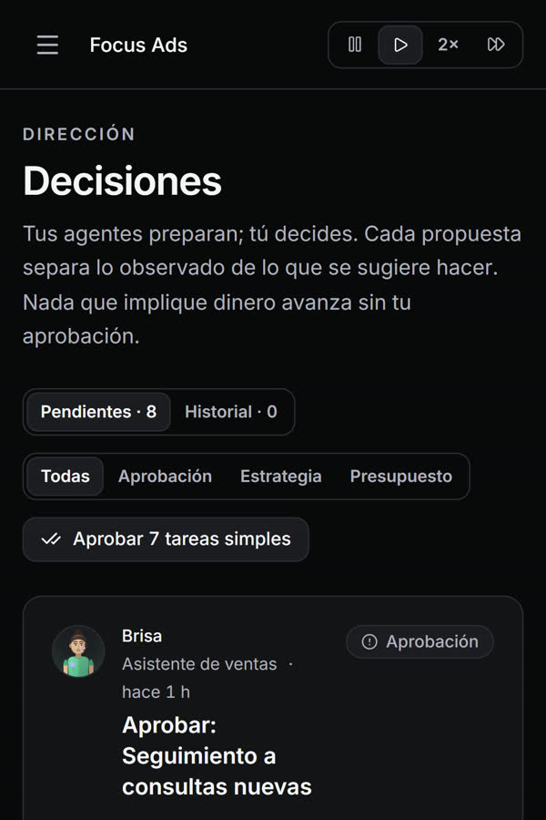 Tú revisas y apruebas